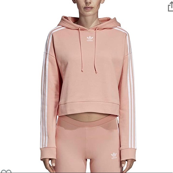 adidas cropped hoodie pink